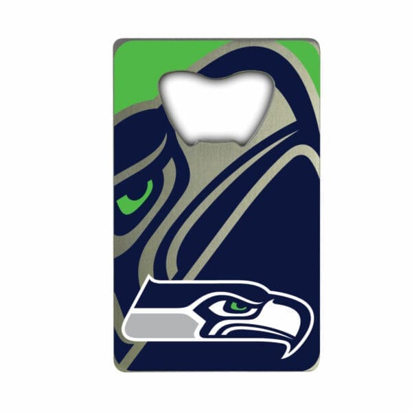 Seattle Seahawks Credit Card Style Bottle Opener 2 x 3.25 1